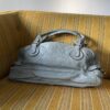 PreOwned Vintage Chloé Paddington Zippy Satchel Bag in Grey Blue Leather