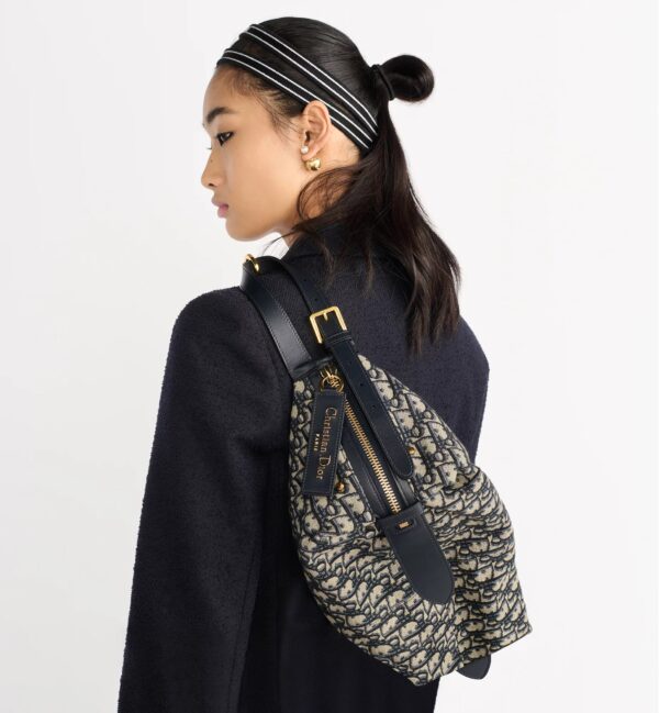 Authentic Dior Large D-Journey Bag – Blue Dior Oblique Jacquard