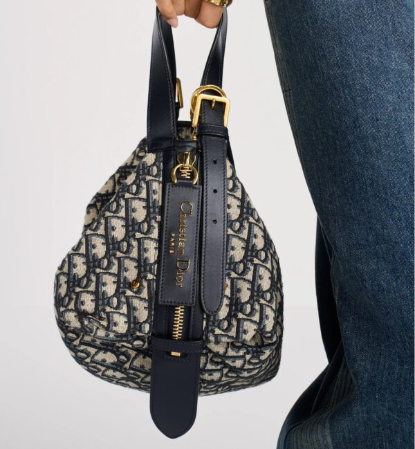 Authentic Dior Large D-Journey Bag – Blue Dior Oblique Jacquard