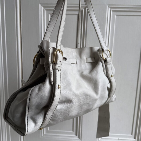 PreOwned Miu Miu Vitello Leather White Tote Bag