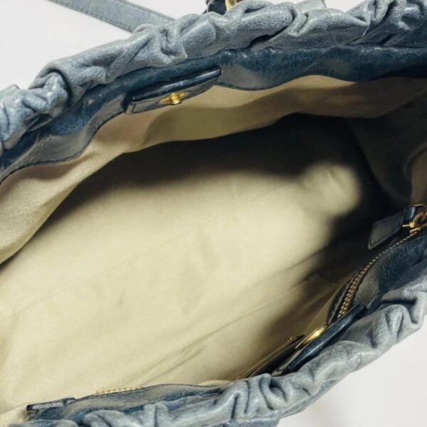 Authentic PreOwned miu miu Vitello Lux Ribbon 2way Bag Navy
