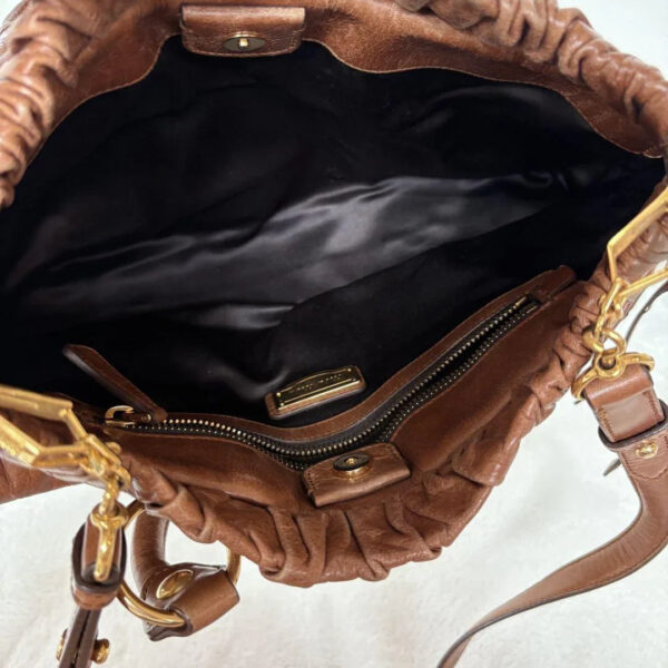 Authentic PreOwned miumiu vitello lux ribbon 2way bag brown leather shoulder