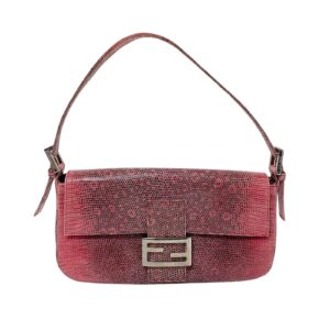 Authentic Fendi Baguette Pink Leather Shoulder Bag Pre-Owned - Luxury Pre-Owned Designer Bag