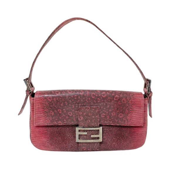 Authentic Fendi Baguette Pink Leather Shoulder Bag Pre-Owned - Luxury Pre-Owned Designer Bag