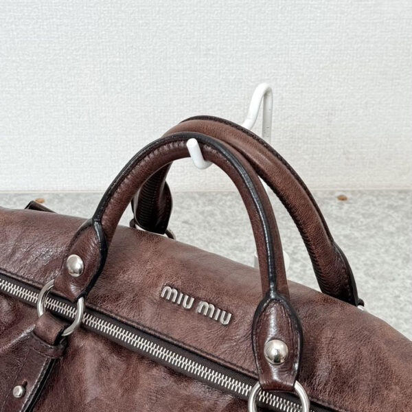 Authentic PreOwned miu miu vitello lux side ribbon bag y2k Dark brown