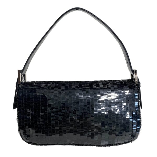 Authentic Fendi Black Sequin Baguette Shoulder Bag Pre-Owned - Luxury Pre-Owned Designer Bag