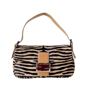 Authentic Fendi Baguette In Zebra Printed Pony Hair Shoulder Bag Pre-Owned - Luxury Pre-Owned Designer Bag