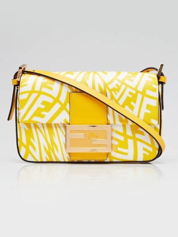 Authentic Fendi Sarah Coleman Yellow Ff Vertigo Baguette Bag Mini Pre-Owned - Luxury Pre-Owned Designer Bag