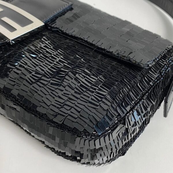 Authentic Fendi Black Sequin Baguette Shoulder Bag Pre-Owned - Luxury Pre-Owned Designer Bag