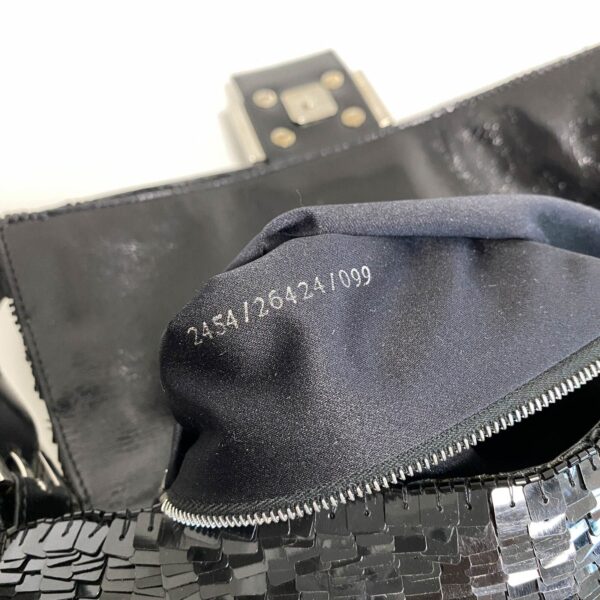 Authentic Fendi Black Sequin Baguette Shoulder Bag Pre-Owned - Luxury Pre-Owned Designer Bag