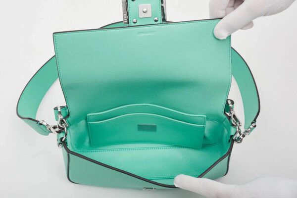 Authentic Fendi X Tiffany & Co. Leather Tiffany Blue & Silver Baguette Bag Med Pre-Owned - Luxury Pre-Owned Designer Bag