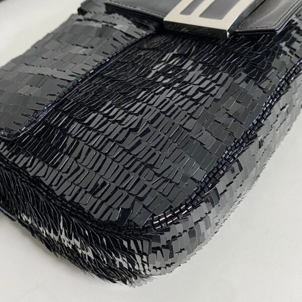Authentic Fendi Black Sequin Baguette Shoulder Bag Pre-Owned - Luxury Pre-Owned Designer Bag
