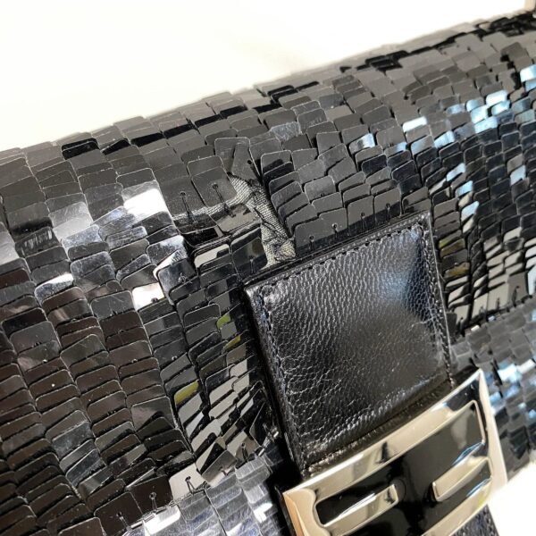 Authentic Fendi Black Sequin Baguette Shoulder Bag Pre-Owned - Luxury Pre-Owned Designer Bag