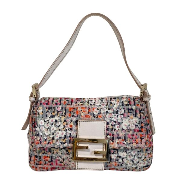 Authentic Fendi Mini Mamma Baguette Floral Canvas Shoulder Bag Pre-Owned - Luxury Pre-Owned Designer Bag