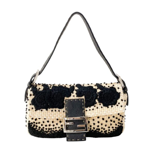 Authentic Fendi Baguette Paglia Embroidered Shoulder Bag Pre-Owned - Luxury Pre-Owned Designer Bag
