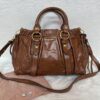 Authentic PreOwned miumiu vitello lux ribbon 2way bag brown leather shoulder