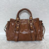 Authentic PreOwned miumiu vitello lux ribbon 2way bag brown leather shoulder