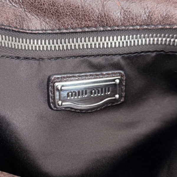 Authentic PreOwned miu miu vitello lux side ribbon bag y2k Dark brown