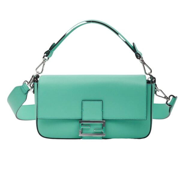 Authentic Fendi X Tiffany & Co. Leather Tiffany Blue & Silver Baguette Bag Med Pre-Owned - Luxury Pre-Owned Designer Bag