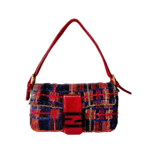 Authentic Fendi Baguette Multicolor Beaded Shoulder Bag Pre-Owned - Luxury Pre-Owned Designer Bag