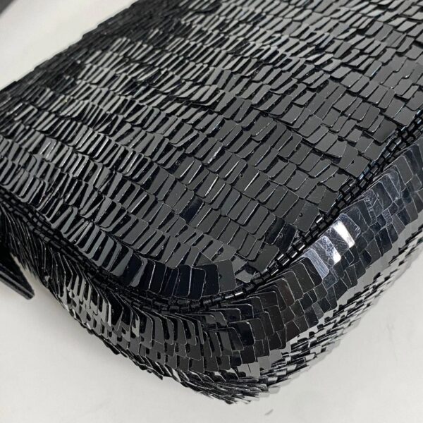 Authentic Fendi Black Sequin Baguette Shoulder Bag Pre-Owned - Luxury Pre-Owned Designer Bag