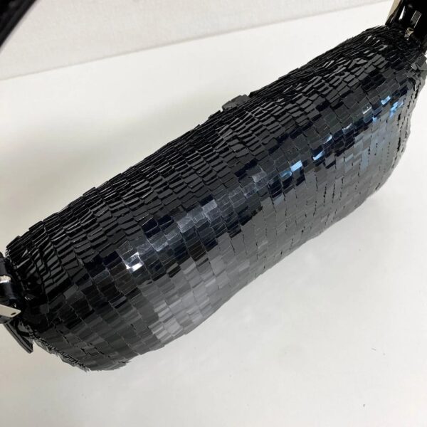 Authentic Fendi Black Sequin Baguette Shoulder Bag Pre-Owned - Luxury Pre-Owned Designer Bag