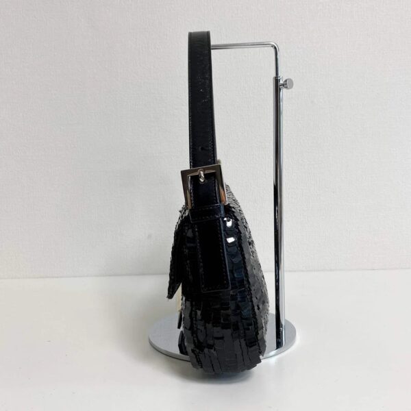Authentic Fendi Black Sequin Baguette Shoulder Bag Pre-Owned - Luxury Pre-Owned Designer Bag