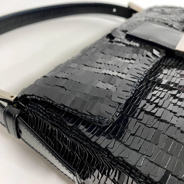 Authentic Fendi Black Sequin Baguette Shoulder Bag Pre-Owned - Luxury Pre-Owned Designer Bag